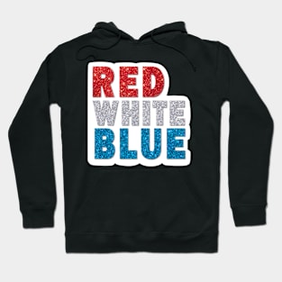 Red White Blue Glitter Sticker Hoodie